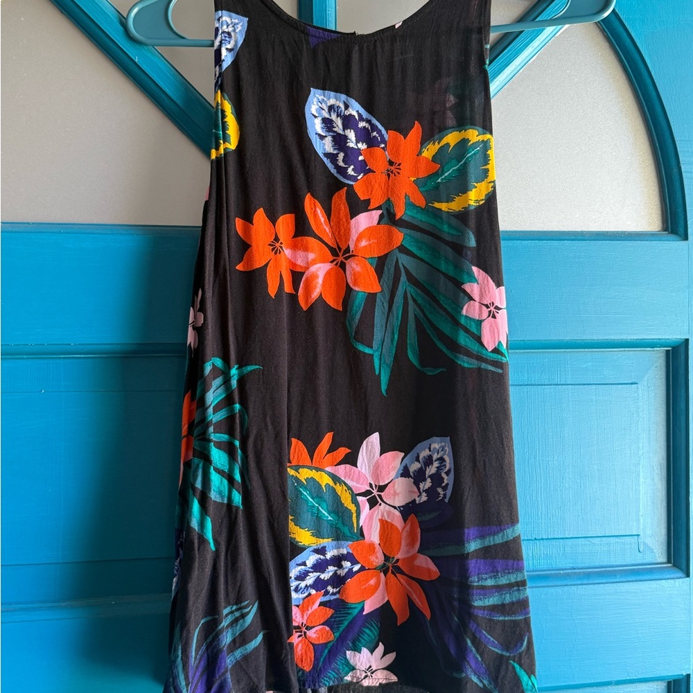 Old Navy Black Floral Tank Top